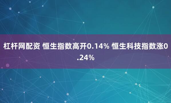 杠杆网配资 恒生指数高开0.14% 恒生科技指数涨0.24%