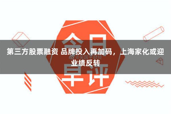 第三方股票融资 品牌投入再加码，上海家化或迎业绩反转